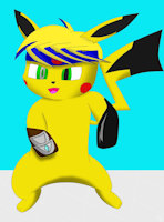 Johnny Spark '14 Ref by CrystalineArts - small, male, pokemon, blue eyes, bandana, pichu, blue scarf