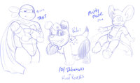 Childhood Characters by Bluepaw - male, canine, mouse, turtle, hero, tmnt, teenage mutant ninja turtles, 101 dalmatians the series, mighty mouse, super heroes
