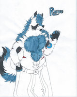 Rave De la Luna by Rumble - wolf, male, moon, canine, land, character, sheet, in, traditional, line, prince, third, mael, ruling, elizaqwa