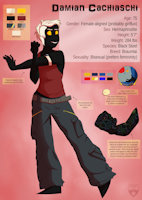 Damian Cachiaschi by Starrbar - comic, alien, original, the, a, hermaphrodite, character, sheet, reference, all, webcomic, roulette, worlds, black steel, atwar, female-aligned, girlflux, genderflux, alltheworldsaroulette