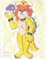 Queen Dolores O. Koopa by CapCheto92 - dragon, female, oc, bowser, dragoness, original character, queen, super mario bros, female/solo, lady dragoness, queen dolores o.koopa, evil woman