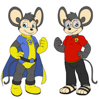 Character 001 - Thomas "Maximillian" Pureheart by Bluepaw - male, mouse, teenager, superhero, max mouse