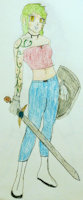 Jade by DawntheFox17 - female, cursedmarked, huntress, half gorgan