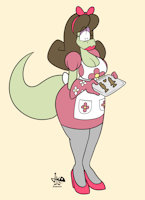 Catherine Basil-Lisk by JAMEArts - red, mother, female, jimmy, tail, mature, lizard, mommy, mom, cookies, character, milf, older woman, lipstick, mum, mature woman, basil-lisk, jamearts, cahterine, mam.