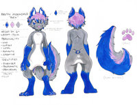 Ravyn's Ref. Sheet (V.1) by Moonchild1307 - fox, wolf, male, folf, bigender