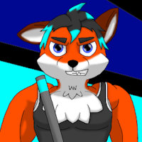 Timothy Soro by Skyblue2005 - fox, male, teen, canine, muscle, muscular, anthro, furry, knife, barbell
