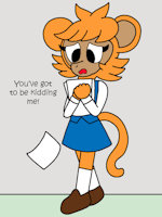 Aggretsuko FC-Tamara the golden lion tamarin by QueenoftheDoritos - female, character sheet, oc, monkey, fc, sanrio, golden lion tamarin, oc x canon, aggressive retsuko, aggretsuko, aggretsuko fc