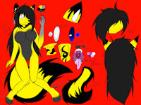 Natalie Fox Ref (No Bandages) by GreendayFox - female, reference sheet, marble fox, natalie fox