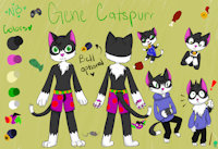 Gene Catspurr ref sheet by GeneKittyBoi - cat, feline, male, reference sheet, ref sheet, tuxedo cat