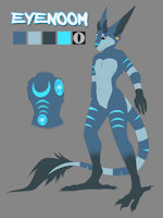 Eyenoom Reference Sheet by ShadowEyenoom - feline, male, reference sheet, original species, chizhal