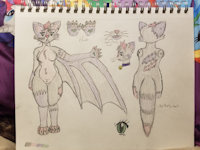 Macaron Ref Clean by KeyLimeYogurt - cat, feline, female, bat, reference sheet, ref, reference, bat cat