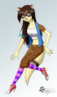 Meet Faye by Rutgerman95 - female, ferret, oc, reference