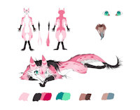 Akala Lei by EBFerret - female, tongue, eyes, sergal, laying down, pink fur