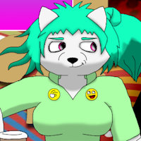 Maria Malaya Meiyo by Skyblue2005 - fox, female, anthro, furry, katana, artic fox, barista, swordswoman