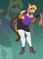Alicia's Ancestors: Alicia, the Bondage Burglar by Rutgerman95 - cat, feline, female, stockings, scarf, silk, bondage, alicia, skirt, rope, young, thief, criminal, scarves, burglar