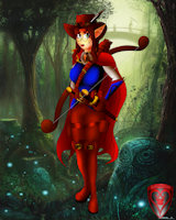 Leona FoxHeart, High-Elf Ranger by LadyFoxHeart - female, ranger, elf, scar, fantasy, oc, detective, investigator, long-ears, dnd, bigboobs, bigbutt, dungeonsanddragons, originalcharacter, highelf, ladyfoxheart, leonafoxheart, citywatch