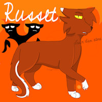 Russet Redraw by CrazyCorbeau - cat, male, fire, yellow eyes, redraw, story character, russet and the outlaws