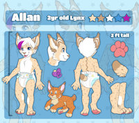 My Ref Sheet "FINAL" by LilAllan - babyfur, diaper, cub, male, reference sheet, lynx, sheet, ref, pampers, d-sunki