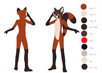 Satchel Felix Cruz by MozzlynArts - raccoon, character sheet, character profile, my character, furrylinette
