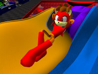 Jake Curtis On Second Life by xXRexTheHuskyXx - beach, male, bed, hedgehog, hair, sonic, second life, warrior, clothing, swimsuit, boots, red eyes, red fur, shield, sonic fan character