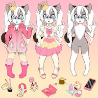 Anthro Adopt - With Alt outfits - OTA - Open by xXKaneanXx - yellow, girl, cat, feline, female, pink, siamese, adoptable, adopt, manx, princesses