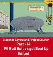 Clarence Coyote and Project Courier - Part 14 - Pit Bull Bullies get Beat Up - Edited by moyomongoose - cub, female, cougar, male, bear, coyote, car, jukebox, confrontation, irish setter, new mexico, car chase, year 1960, the hop, pit bill
