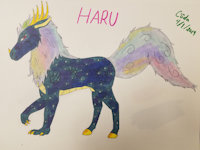 New OC: Haru, the star kirin by CodaLeo - dragon, male, horse, stars, celestial, kirin, shining, deity