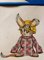 Perhaps my most adorable character!!! by Cyborghedgehog - cute, female, adorable, child, character, oc, boots, bilby, cub?, miner, cutest, mining helmet, coal miners daughter, based on songs, working boots