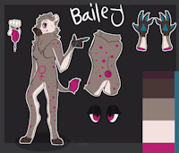 Outdated/Old Ref sheet for Bailey by MiniatureLabyrinth - female, hyena