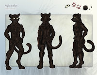 Ref Sheet for my Fursuit by Nightwalker - male, panther
