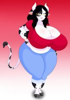Elizabeth Rose by SonataDragon - red, woman, female, glasses, jeans, thick, fat, mature, cow, chubby, breast, mom, bovine, shirt, milf, beautiful, thighs, busty, big boobs, mexican, slightly, huge boobs, giant boobs, cowmom