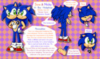 Sora and Nicky '17 (plz read before you comment) by HeartinaRosebud - boy, male, hedgehog, multifurry, sonic, siamese twins, green eyes, sonic the hedgehog, blue fur, conjoinment, alternate universe, two heads, yin yang, multifur, multihead, twin brothers, conjoined twins, pendants, two-headed sonic, two-headed hedgehog