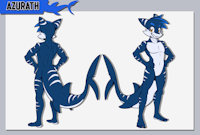 Commission 17 / Azurath by UltraHyper - male, commision, character sheet, shark, character reference, anthromorph, commissioned, sharky, anthro shark, male only, commissionart, characterdesign