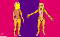 Monica reference sheet. by Criegrrunov - lioness, female, space, cyborg, space suit, female/solo