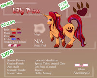Lilly Paw Reference by WetFox - female, reference sheet, unicorn, oc, mylittleponyfriendshipismagic