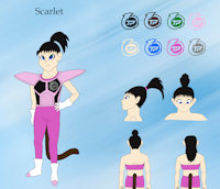 Scarlet Ref Sheet 2019 by Itachislilgirl - female, reference sheet, ref sheet, scarlet, dragonball, dragon ball, saiyan, xenoverse