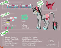 Tokyo Jewel Reference by WetFox - male, reference sheet, transgender, oc, my little pony friendship is magic, unicorn pony
