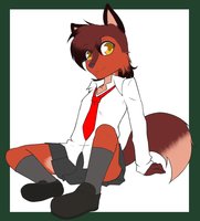 Good Student: Robyn McClaire by EtherSaga - fox, cub, kit, female, school uniform, sitting, vixen, student, robyn