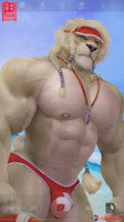 Street lion at beach by Anhes