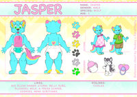 Jasper Referance Sheet by LilJasper - diaper, cub, crossdress, wolf, male, dress, cubfur, diaperfur