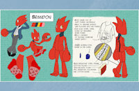 [REF] Brandon by Polyester - male, socks, pokemon, implied vore, smeargle, synthetic, scizor