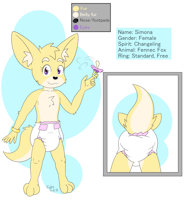 Simona Reference by HydroFTT - babyfur, diaper, fox, female, butt, pacifier, vulpine, fennec fox, reference, buttshot, simona, hydroftt