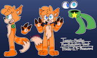 Teven FoxHog Reference Sheet by TevenFoxHog - yellow, fox, goat, boy, male, green, orange, blue, hedgehog, sheet, ref, reference, him, he, vulpis, bovidae, foxhog