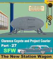 Clarence Coyote and Project Courier - Part 27 - The New Station Wagon - SFW Version by moyomongoose - fox, cub, female, raccoon, wolf, male, bear, otter, coyote, wolverine, train, pit bull, plymouth, station wagon, new mexico, pine martin, new car, furclad, year 1960, car dealership