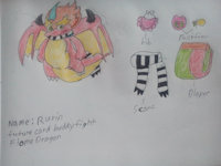 Buddyfight flame dragon. Name: Rurin by euonedragonboyred - dragon, babyfur, diaper, bib, baby, pacifier, flame, buddyfight