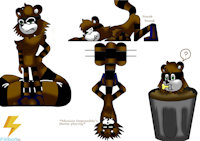 New OC: Scraps the Long-Tailed Raccoon by Filibolt - male, furry, raccon, long tail, sneaking, trash can, crook, sonicoc