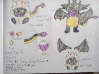 Name: Tarjie. baby black dragon. by euonedragonboyred - dragon, purple, ring, black, monster, bib, baby, egg, pacifier, hand