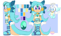 Mizuki Reference by Squigglechan - dragon, cute, female, reference sheet, adorable, kawaii, blue, candy, baby, sweet, soft, chao, sonic fan character, referencesheet, sonic oc, sonic original character, smol, squigglechan