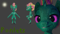 Ponlets OC reference (with mlem) by Ponlets - cute, nude, male, anthro, 3d, pony, oc, reference, mlp, faun, render, mlem, ponlets