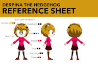 Derpina the hedgehog-Reference Sheet by znm123mlgb - female, hedgehog, sonic fan characters